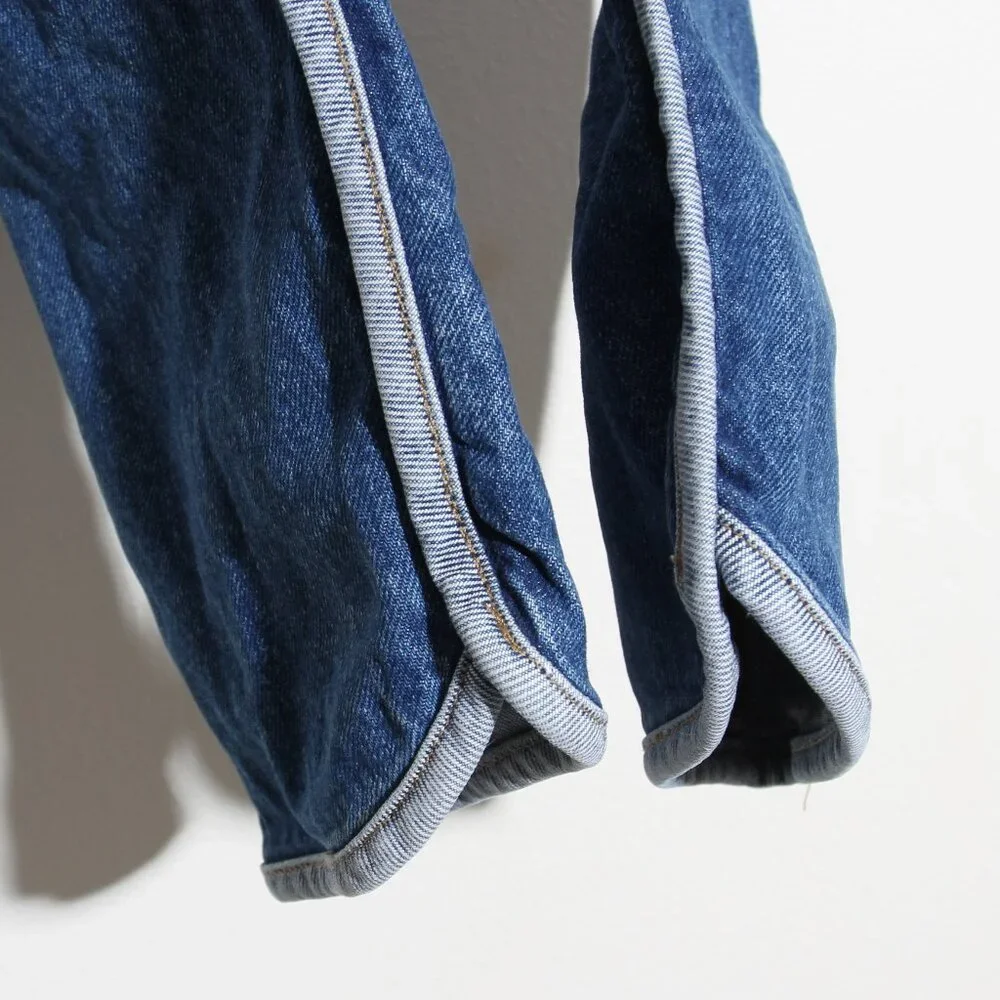 FRAME Denim Le Sylvie High Waist Dolphin Hem Crop Straight Leg Jeans Blue Sz 26 - Picture 9 of 15